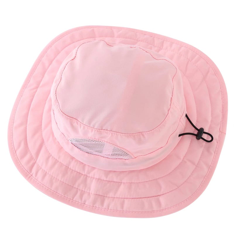 Connectyle Kids UPF 50+ Bucket Sun Hat UV Sun Protection Hats Wide Brim Summer Beach Hat Pink - Image 3